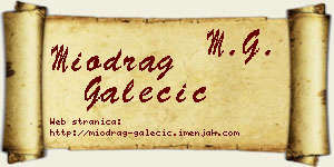 Miodrag Galečić vizit kartica